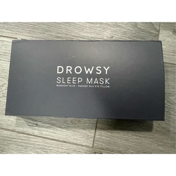 Drowsy Face Hugging Midnight Blue Silk Sleep Mask Brand New Eye Pillow - Picture 3 of 6